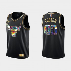 Dres Chicago Bulls Prilagođeni Nike 2021-22 Crno Golden Edition 75th Anniversary Diamond Swingman